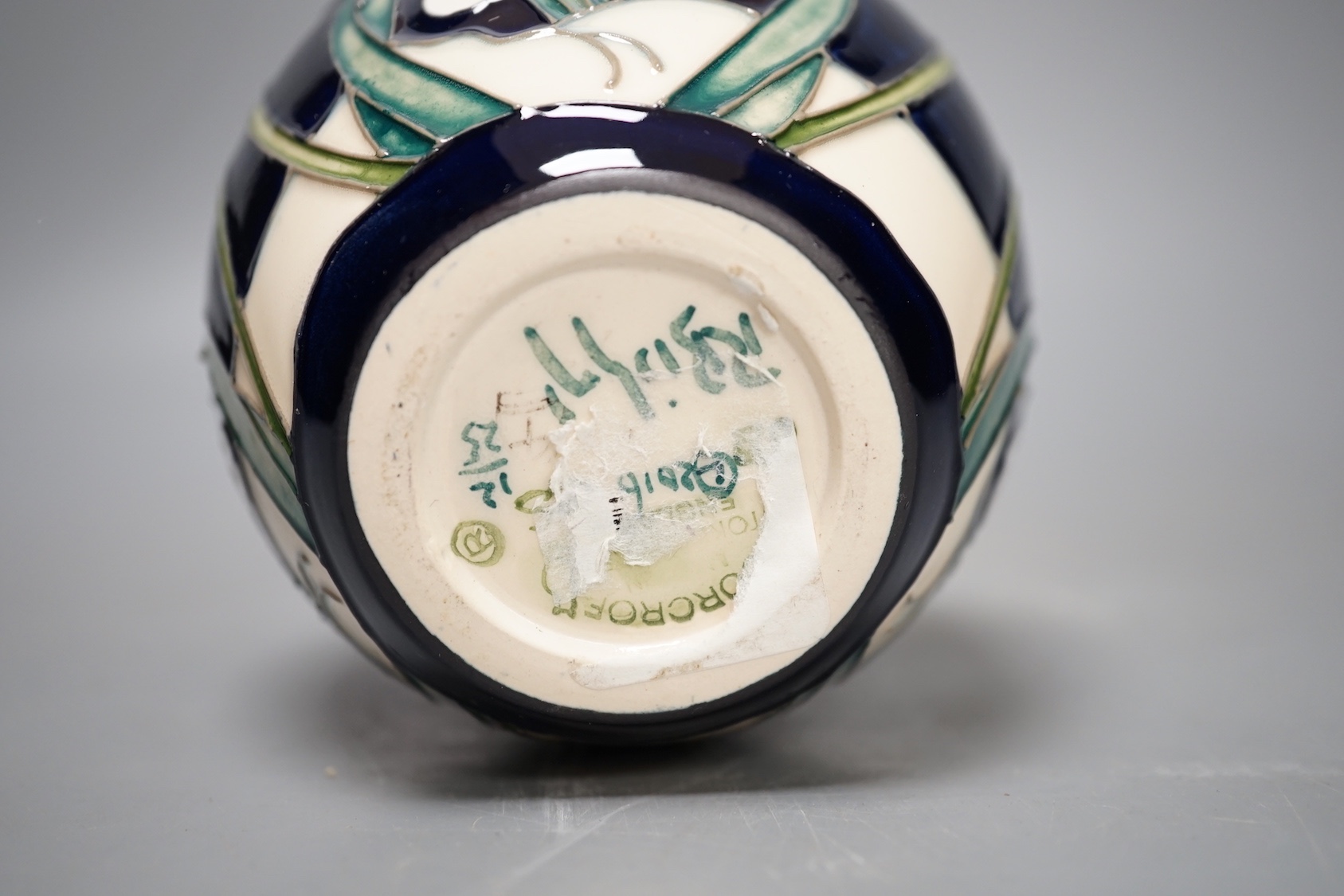 A Moorcroft 'daffodil glade' vase by Rachel Bishop, limited edition 12/25, 2016, boxed, 13 cms high.